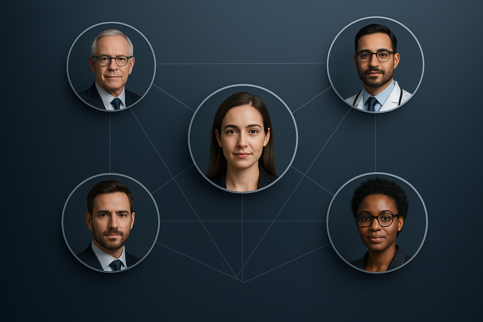 Professional network connections - friendly cartoon illustration